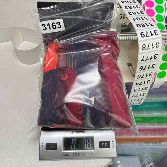 Speedo Swim Trunks Mens‎ Large Orange Red Black Stripe Mesh Lined Pockets - Picture 6 of 6